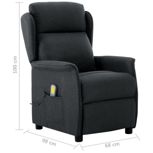 Massage Recliner Dark Grey Fabric
