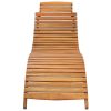 Garden Sun Lounger with Cushion Solid Wood Acacia