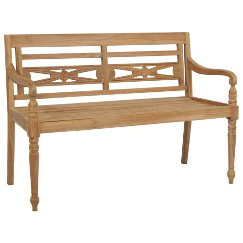 Batavia Bench with Anthracite Cushion 150 cm Solid Teak Wood