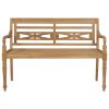 Batavia Bench with Anthracite Cushion 150 cm Solid Teak Wood