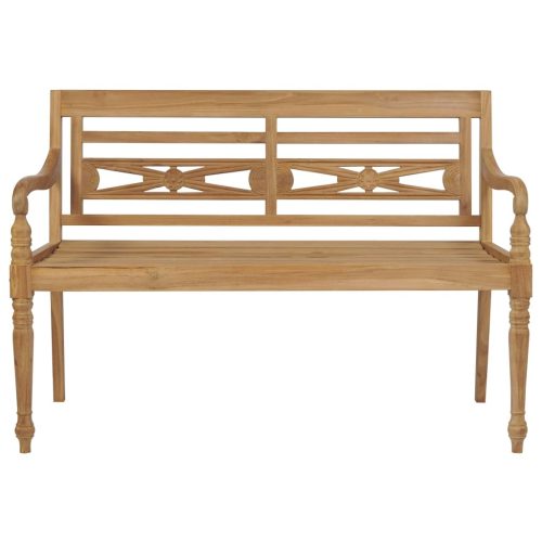 Batavia Bench with Anthracite Cushion 150 cm Solid Teak Wood