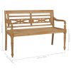 Batavia Bench with Anthracite Cushion 150 cm Solid Teak Wood