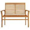 Garden Bench with Anthracite Cushion 112 cm Solid Teak Wood