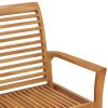 Garden Bench with Anthracite Cushion 112 cm Solid Teak Wood
