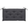 Garden Bench with Anthracite Cushion 112 cm Solid Teak Wood
