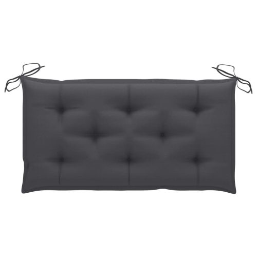 Garden Bench with Anthracite Cushion 112 cm Solid Teak Wood