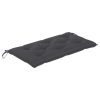 Garden Bench with Anthracite Cushion 112 cm Solid Teak Wood