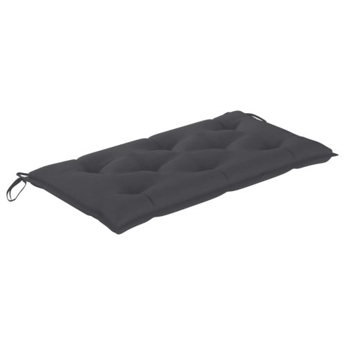 Garden Bench with Anthracite Cushion 112 cm Solid Teak Wood