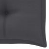 Garden Bench with Anthracite Cushion 112 cm Solid Teak Wood