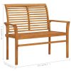 Garden Bench with Anthracite Cushion 112 cm Solid Teak Wood