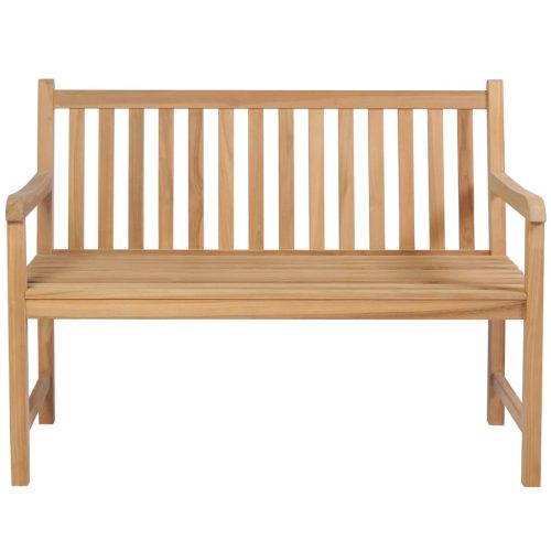 Garden Bench with Anthracite Cushion 120 cm Solid Teak Wood