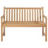 Garden Bench with Anthracite Cushion 120 cm Solid Teak Wood