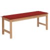 Garden Bench with Red Cushion 120 cm Solid Teak Wood