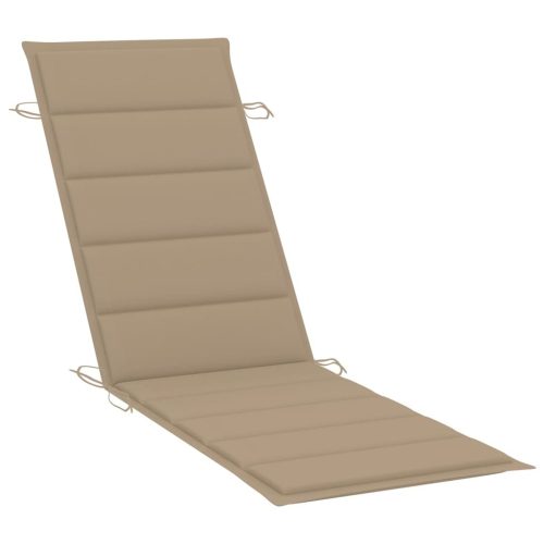 Sun Lounger with Cushion Grey Solid Acacia Wood