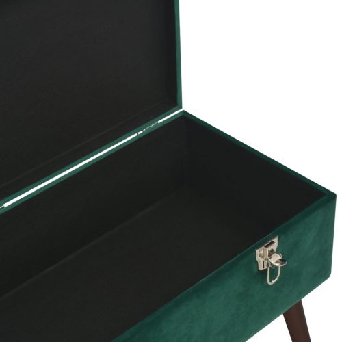 Bench with Storage Compartment Green 80 cm Velvet