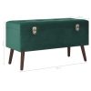 Bench with Storage Compartment Green 80 cm Velvet