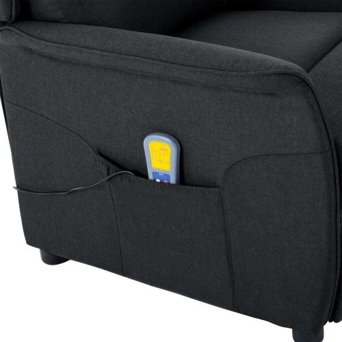 Electric Massage Recliner Dark Grey Fabric