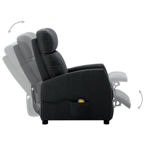 Electric Massage Reclining Chair Dark Grey Fabric