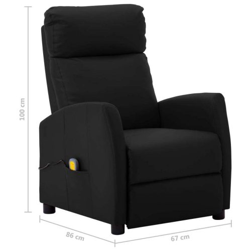 Electric Massage Reclining Chair Black Faux Leather