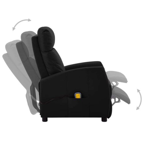 Electric Massage Reclining Chair Black Faux Leather