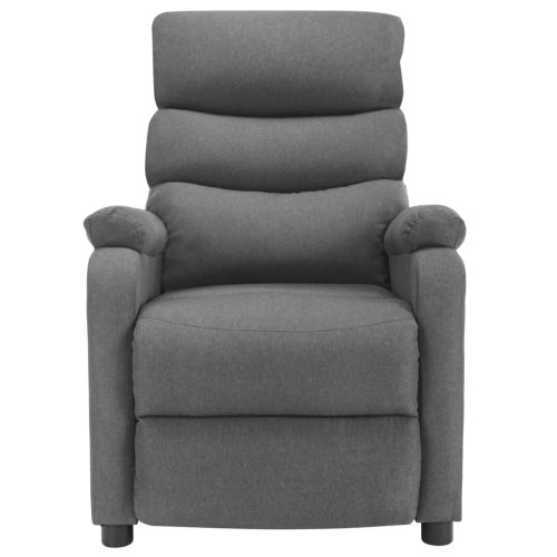 Electric Massage Recliner Light Grey Fabric