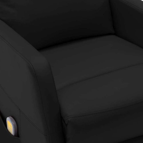 Electric Massage Reclining Chair Black Faux Leather