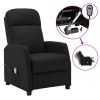 Electric Massage Reclining Chair Black Faux Leather