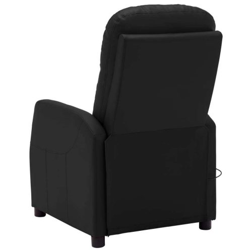 Electric Massage Reclining Chair Black Faux Leather