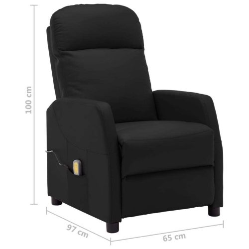 Electric Massage Reclining Chair Black Faux Leather