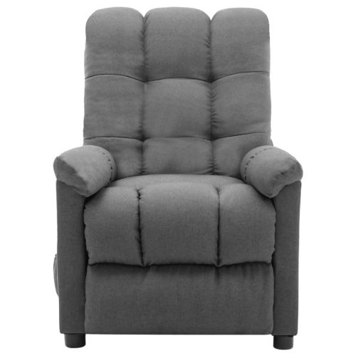 Electric Massage Recliner Light Grey Fabric