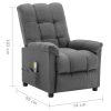 Electric Massage Recliner Light Grey Fabric