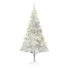 Artificial Christmas Tree with LEDs&Stand 180 cm Silver PET