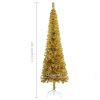 Slim Christmas Tree with LEDs Gold 240 cm