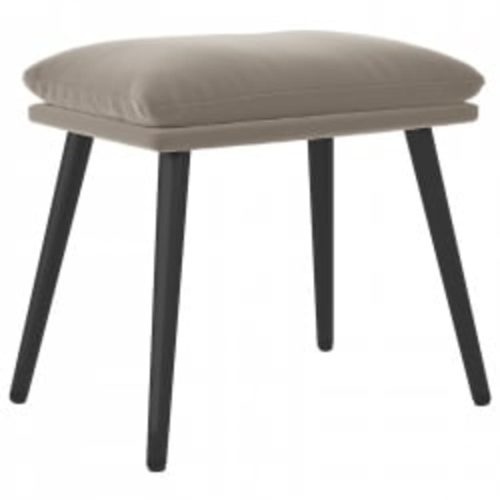 Relaxing Chair with Footstool Light Grey Velvet