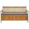 Garden Storage Bench with Cushion 148 cm Solid Acacia Wood