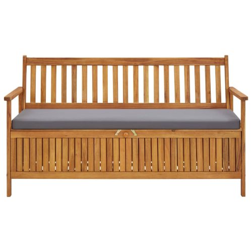 Garden Storage Bench with Cushion 148 cm Solid Acacia Wood