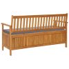 Garden Storage Bench with Cushion 148 cm Solid Acacia Wood