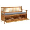 Garden Storage Bench with Cushion 148 cm Solid Acacia Wood