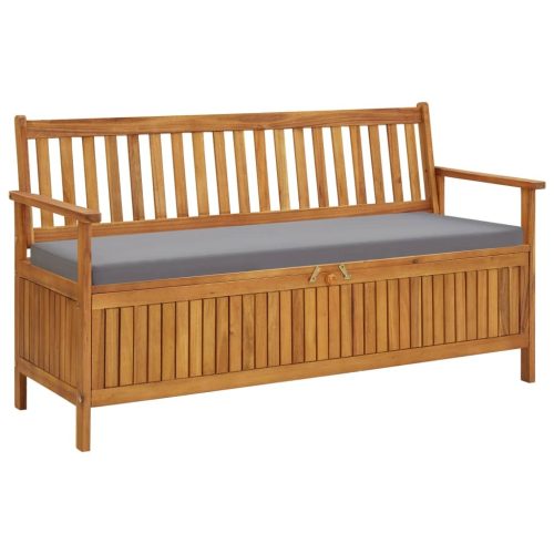 Garden Storage Bench with Cushion 148 cm Solid Acacia Wood