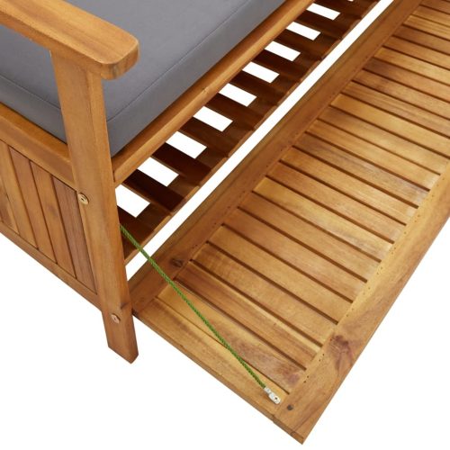 Garden Storage Bench with Cushion 148 cm Solid Acacia Wood