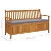 Garden Storage Bench with Cushion 148 cm Solid Acacia Wood