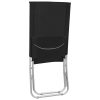 Folding Beach Chairs 2 pcs Black Fabric
