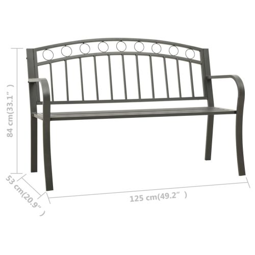 Garden Bench 125 cm Steel Grey