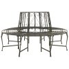 Garden Half Round Tree Bench 160 cm Steel