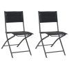 Folding Outdoor Chairs 2 pcs Steel and Textilene