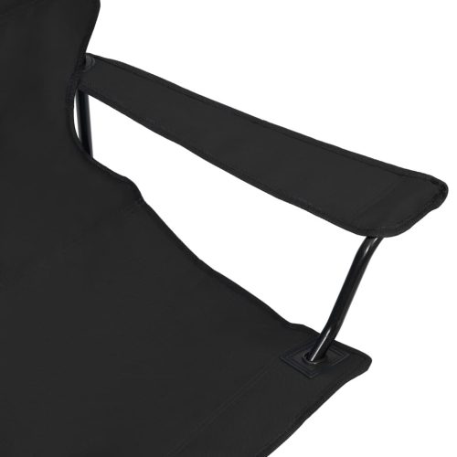 2-Seater Foldable Camping Chair Steel and Fabric Black