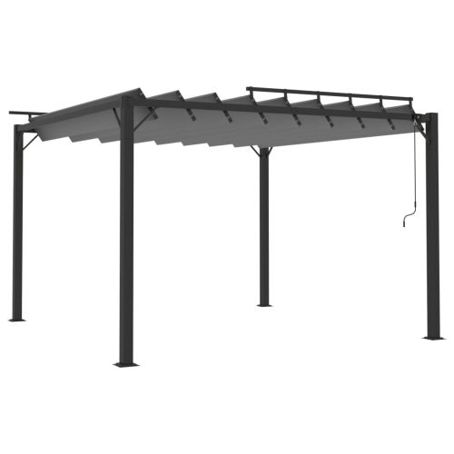 Gazebo with Louvered Roof Fabric and Aluminium