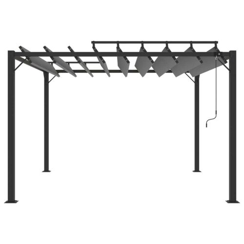 Gazebo with Louvered Roof 3×3 m Anthracite Fabric and Aluminium