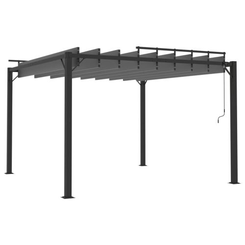 Gazebo with Louvered Roof 3×3 m Anthracite Fabric and Aluminium