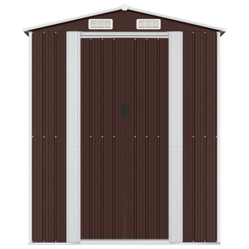 Garden Shed Dark Brown 192x191x223 cm Galvanised Steel